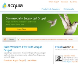 Az Acquia honlapja